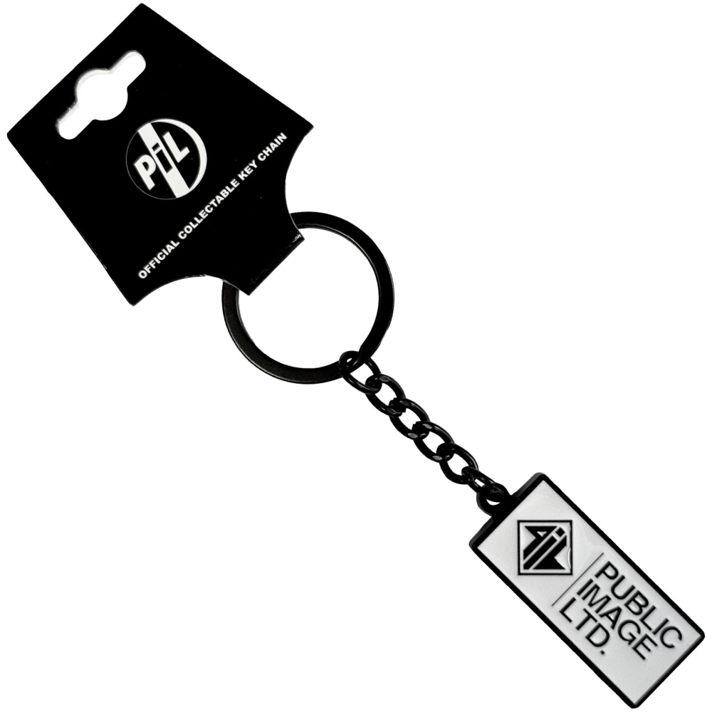 Pil Public Image Ltd - New Logo Stacked Text Keychain - White/Silver coloured